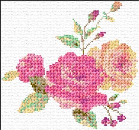 Roses free cross-stitch pattern