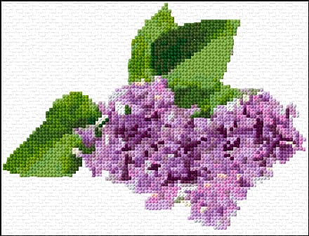 Lilac free cross-stitch pattern