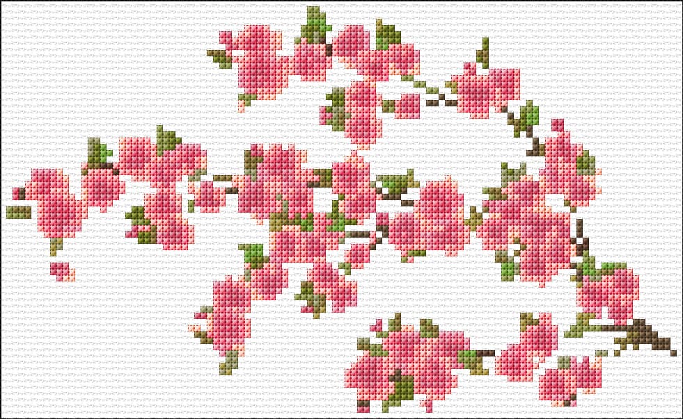 Blossom free cross-stitch pattern