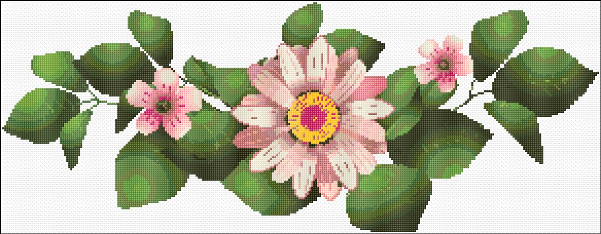 Flowers free cross-stitch pattern
