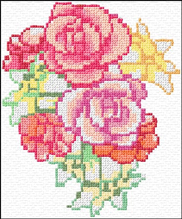 Flowers free cross-stitch pattern