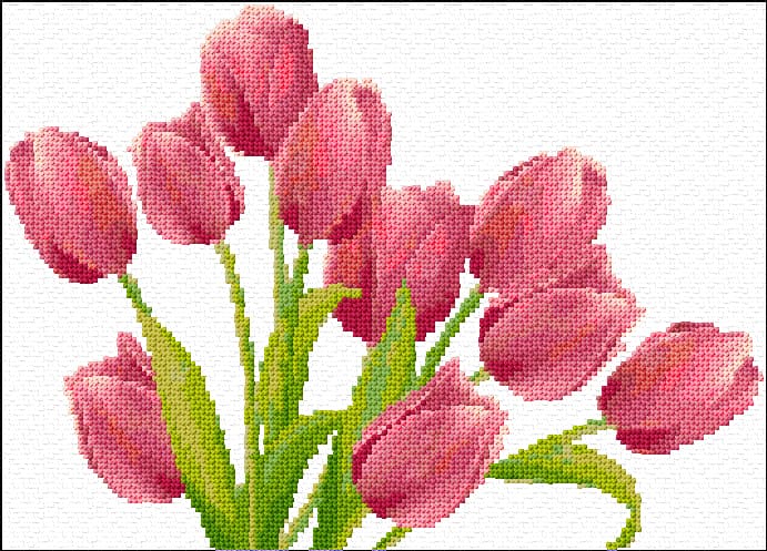 Tulips free cross-stitch pattern