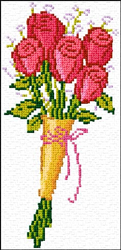 Roses free cross-stitch pattern