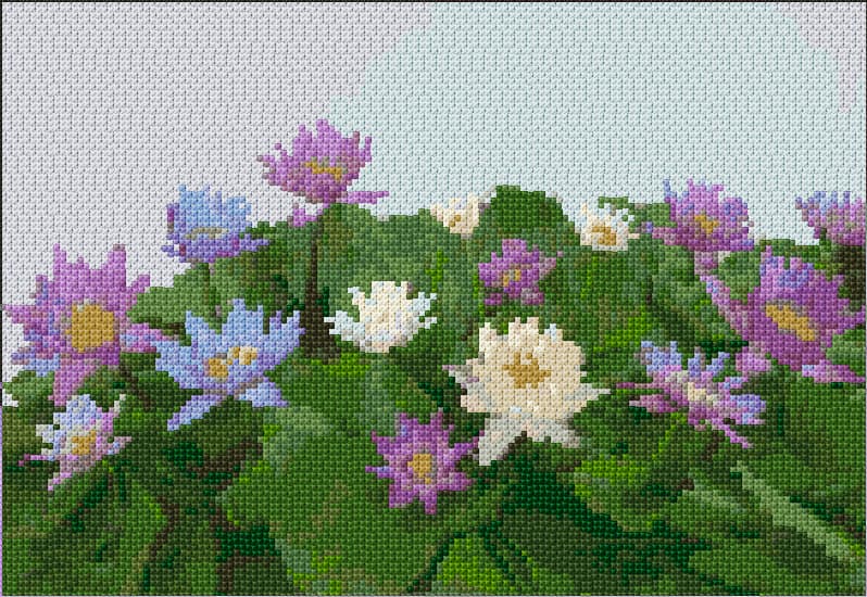 Flowers free cross-stitch pattern