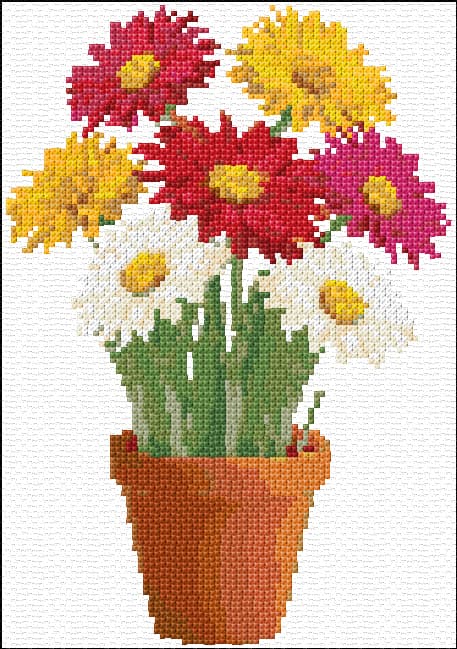 Flowers free cross-stitch pattern