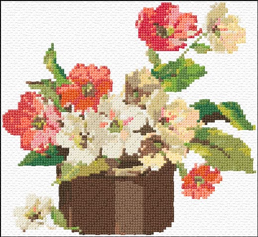 Flowers free cross-stitch pattern
