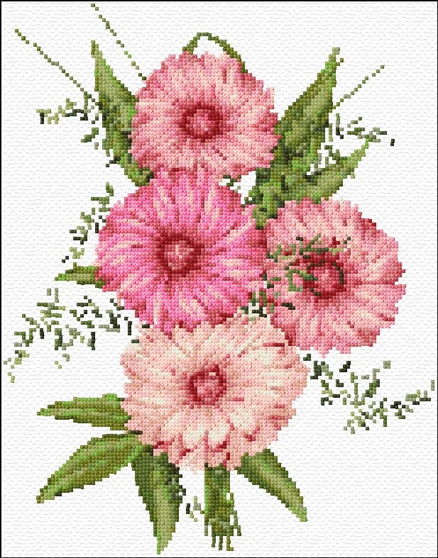 Flowers free cross-stitch pattern