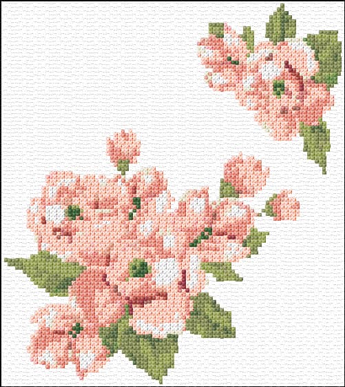 Flowers free cross-stitch pattern