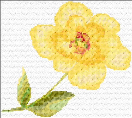 Flower free cross-stitch pattern