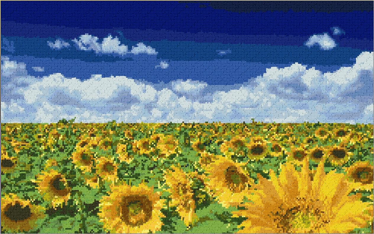 Sunflowers free cross-stitch pattern