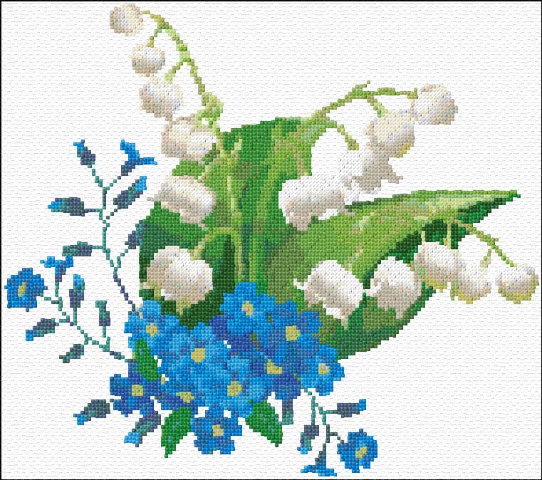 Flowers free cross-stitch pattern