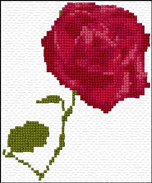 Rose free cross-stitch pattern