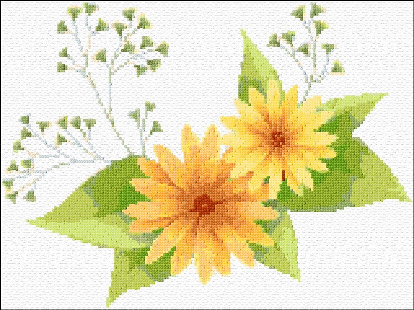 Flowers free cross-stitch pattern