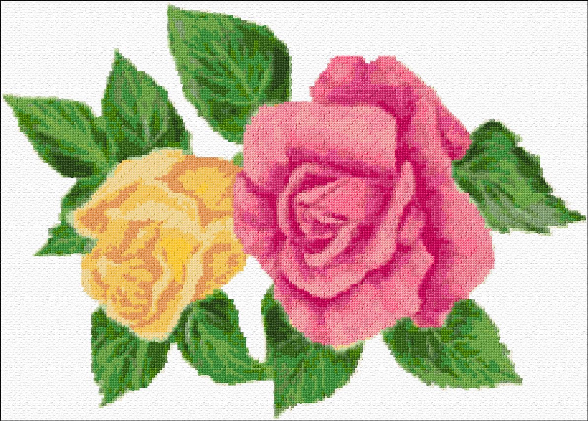 Roses free cross-stitch pattern
