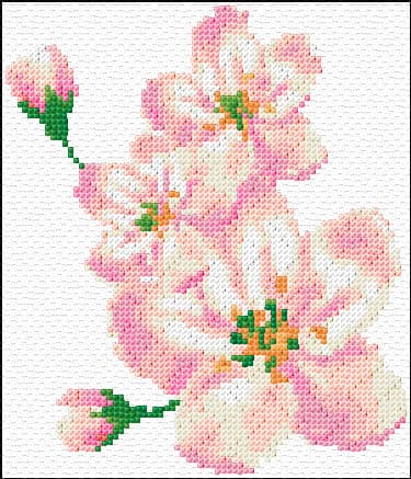 Blossom free cross-stitch pattern