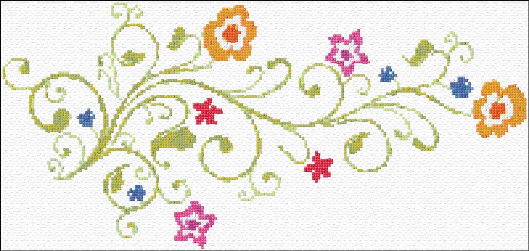 Flowers free cross-stitch pattern