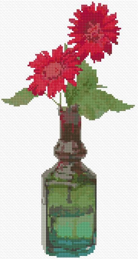 Flowers free cross-stitch pattern