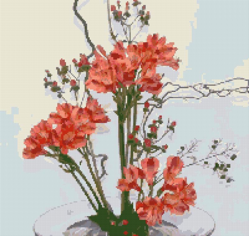 Flowers free cross-stitch pattern