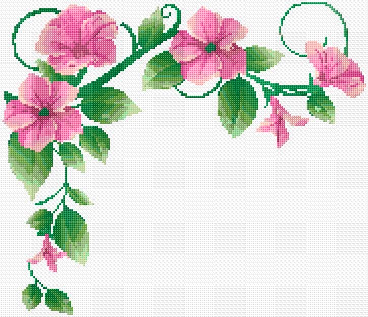 Flowers Corner free cross-stitch pattern