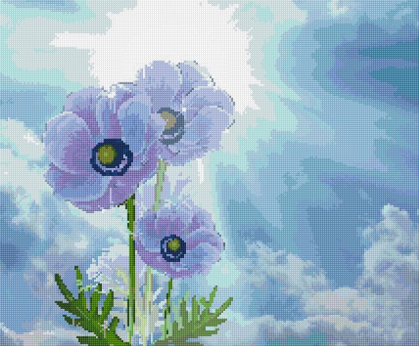 Flower free cross-stitch pattern