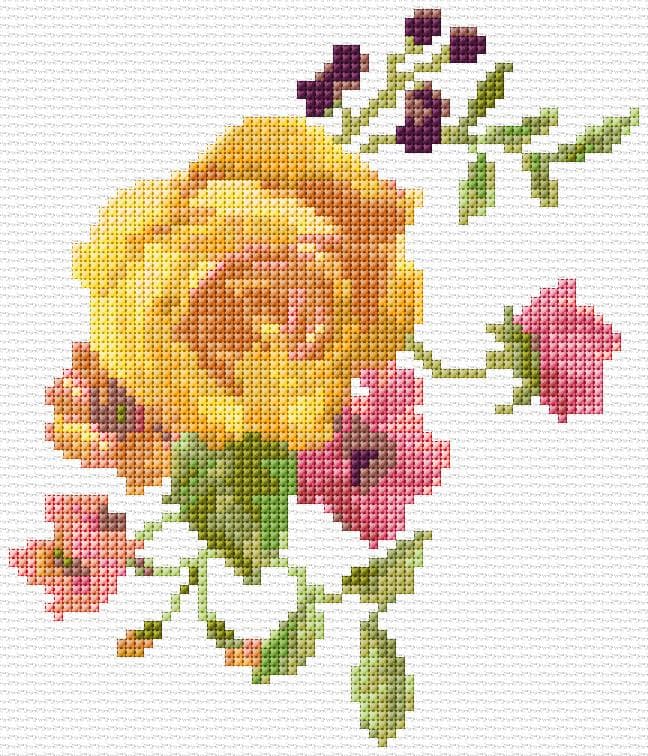 Roses free cross-stitch pattern