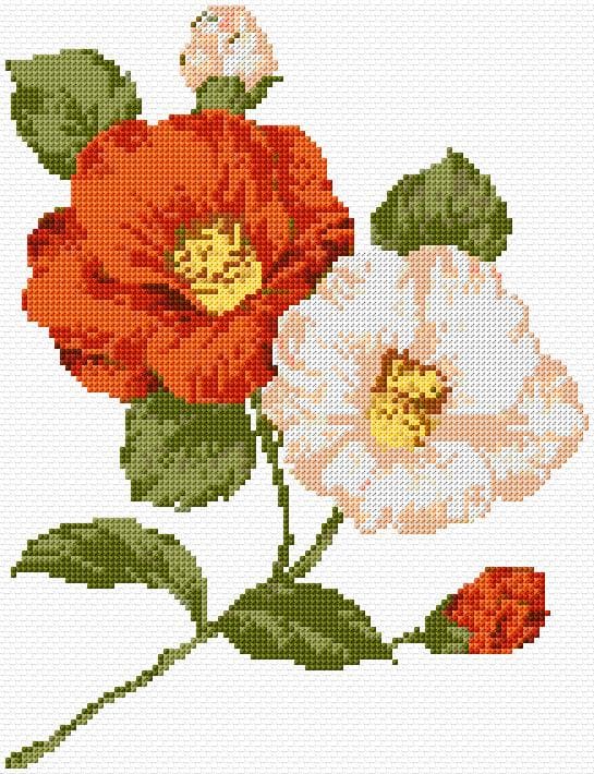 Flowers free cross-stitch pattern