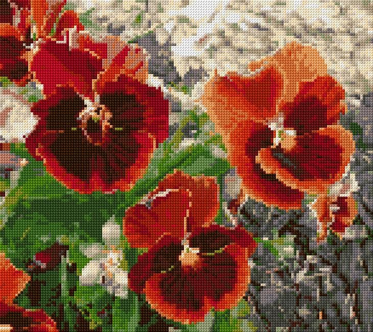 Pancies free cross-stitch pattern