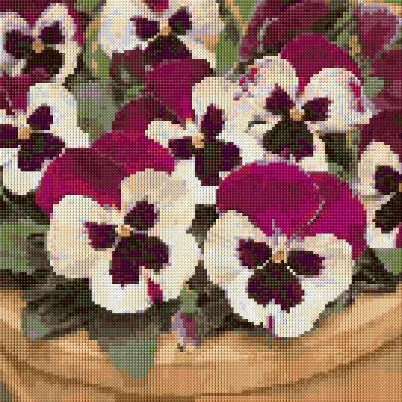 Pancies free cross-stitch pattern