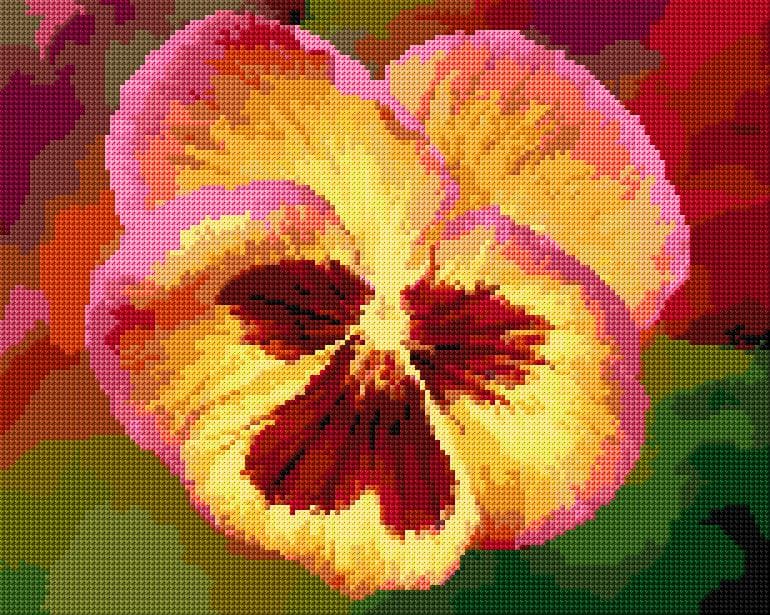 Pansy free cross-stitch pattern