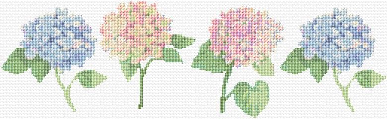 Hydrangeas free cross-stitch pattern