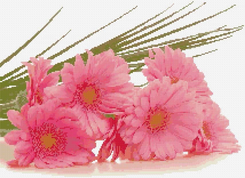 Flowers free cross-stitch pattern