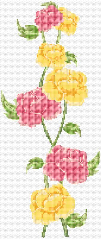Flowers free cross-stitch pattern