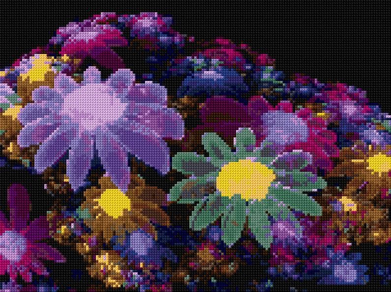 Flowers free cross-stitch pattern