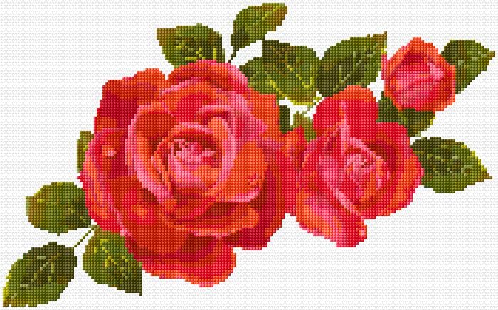 Red Roses free cross-stitch pattern
