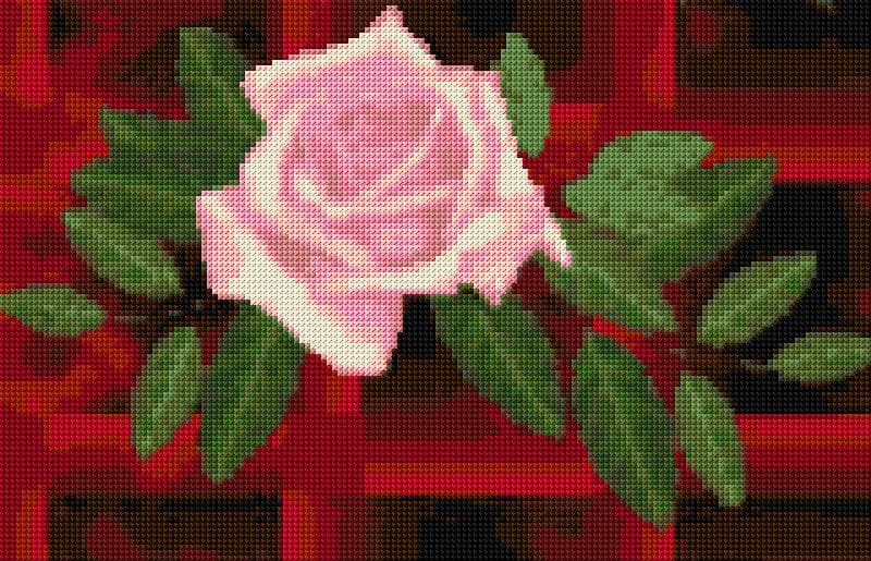Rose free cross-stitch pattern