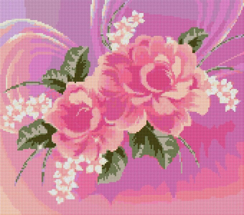 Flowers free cross-stitch pattern