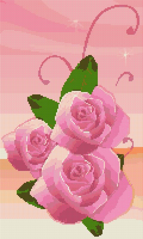 Roses free cross-stitch pattern