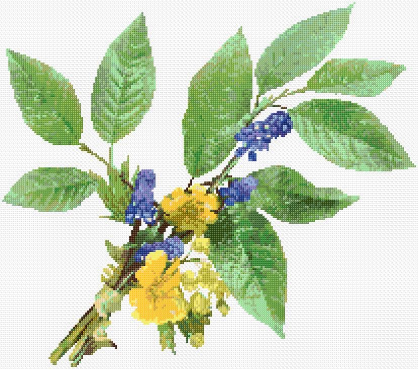 Flowers free cross-stitch pattern