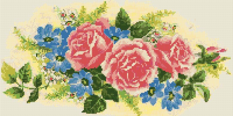Flowers free cross-stitch pattern