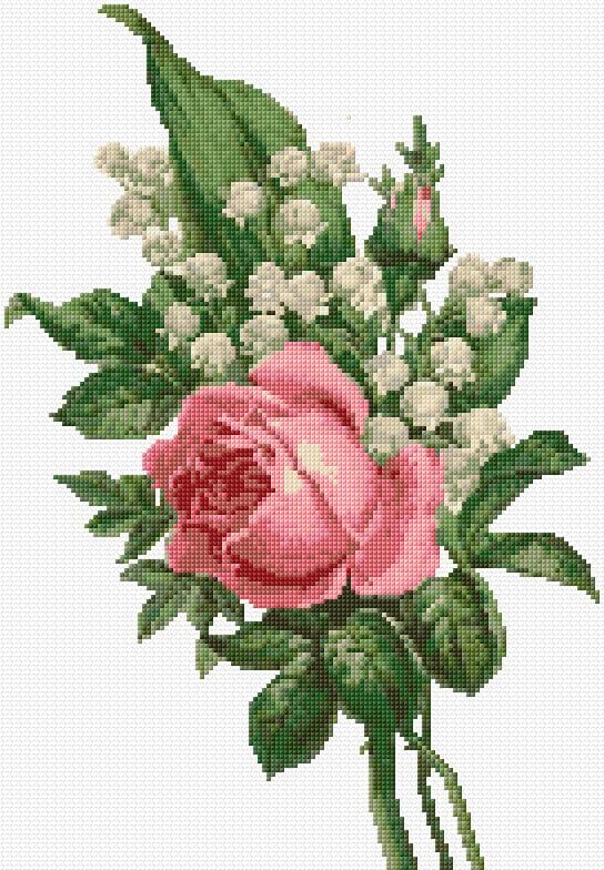 Rose free cross-stitch pattern
