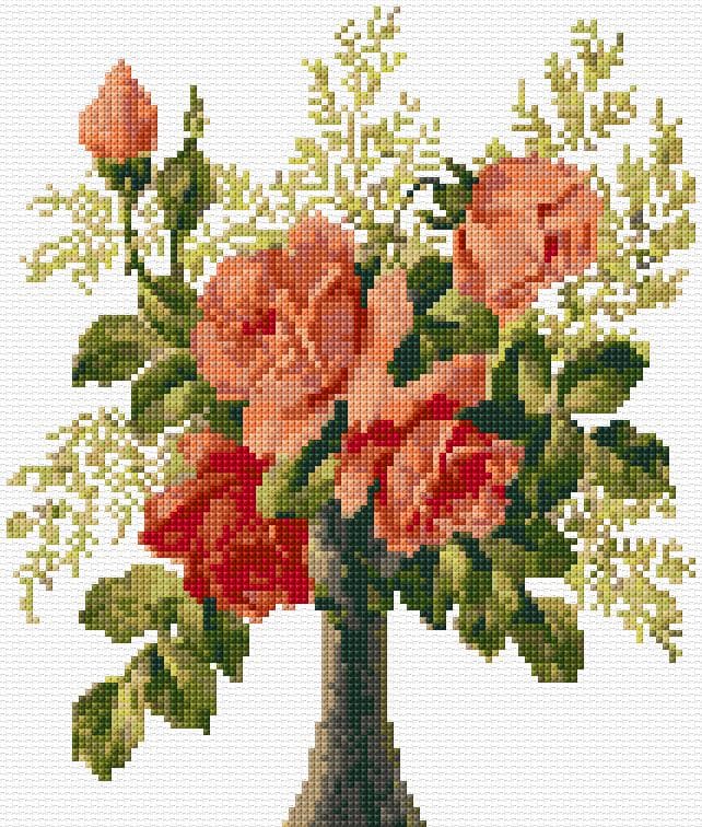 Roses free cross-stitch pattern