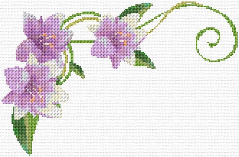 Lilies free cross-stitch pattern