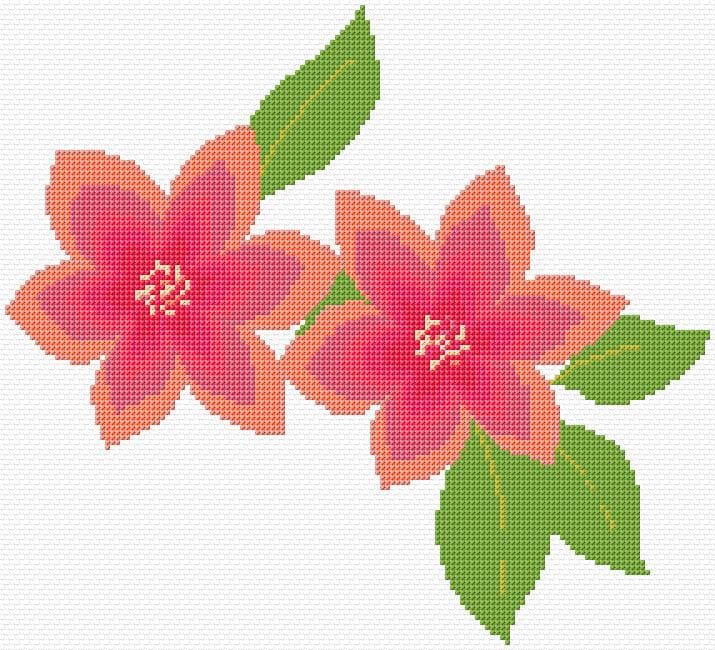 Flowers free cross-stitch pattern