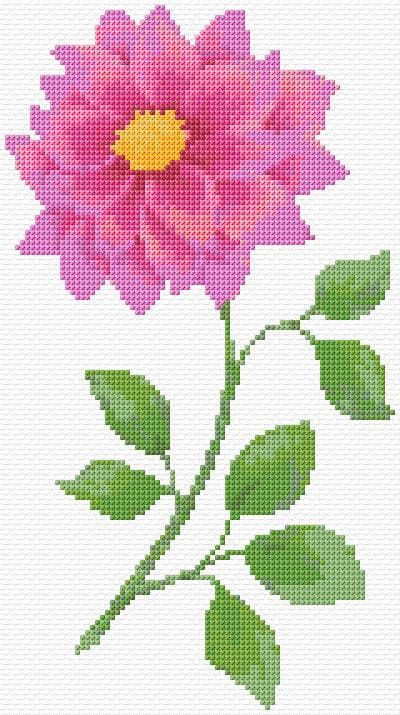 Flower free cross-stitch pattern