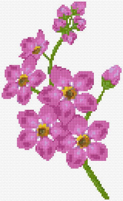 Flowers free cross-stitch pattern