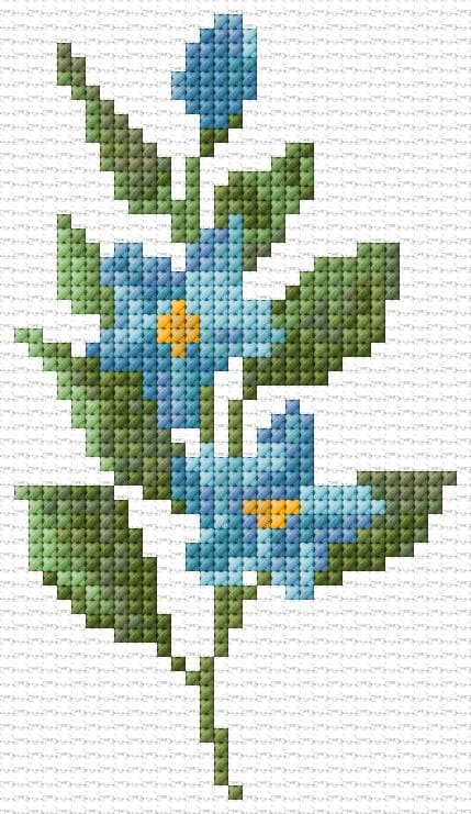 Flowers free cross-stitch pattern