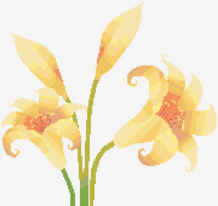 Lilies free cross-stitch pattern