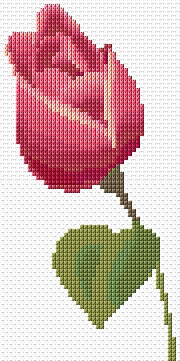 Rosebud free cross-stitch pattern