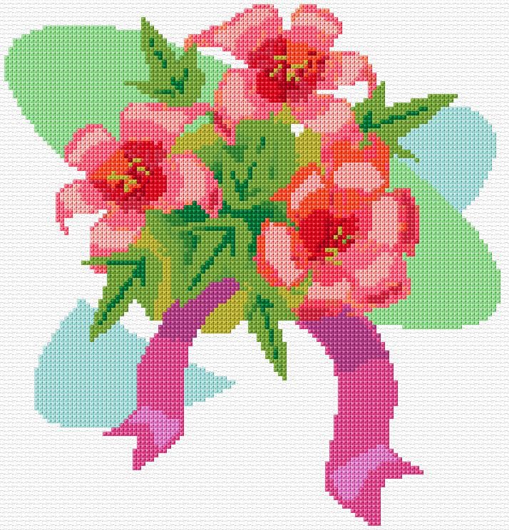 Lilies free cross-stitch pattern