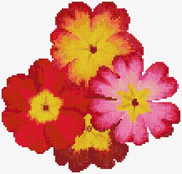 Primroses free cross-stitch pattern